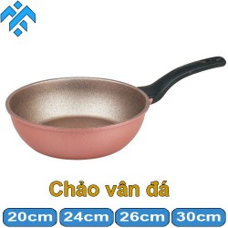 Chảo đúc chống dính vân đá Greencook GCP05 chống dính 7 lớp chịu trầy, dùng được bếp gas, bếp hồng ngoại, bếp từ